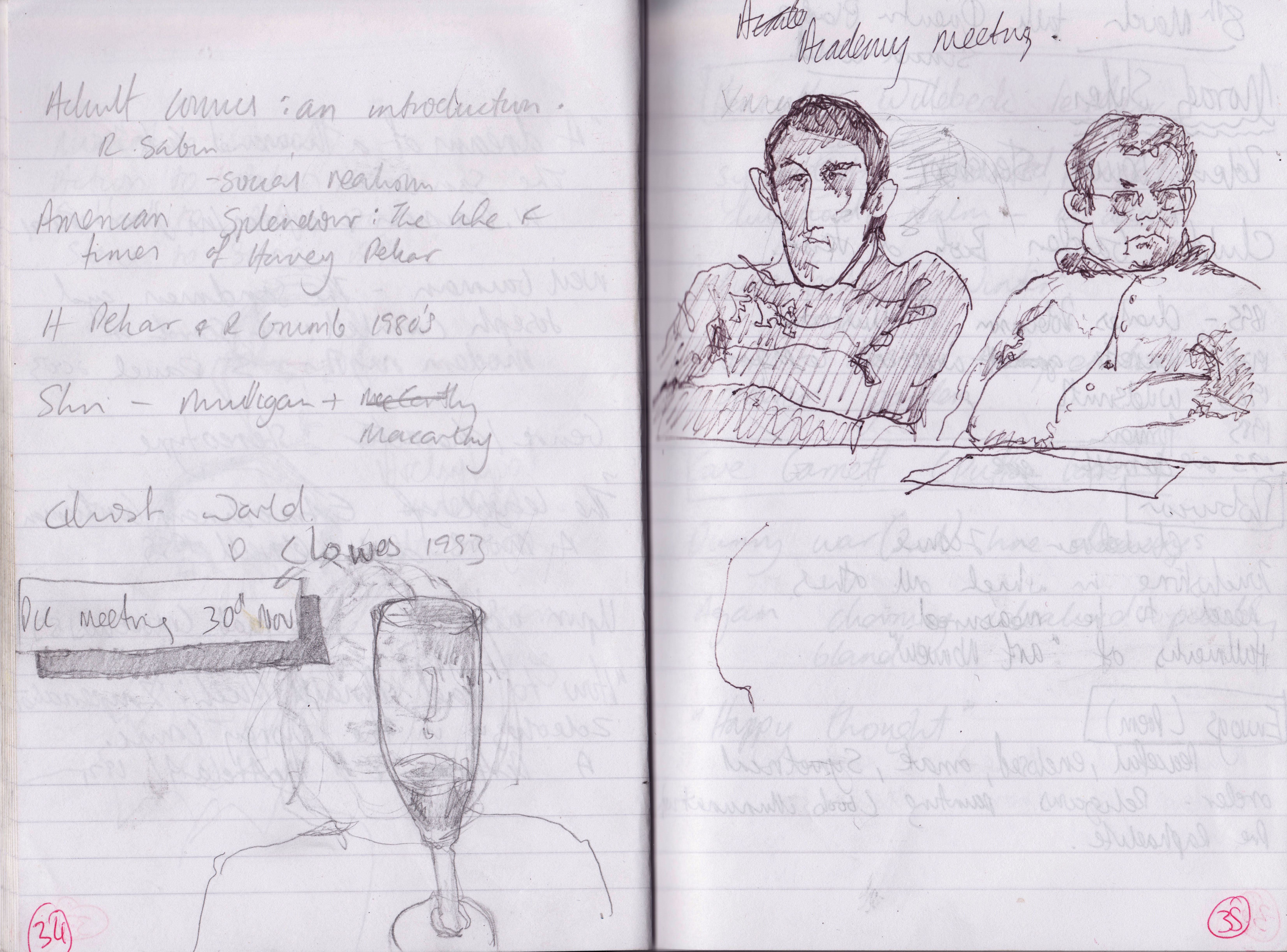 Notebook sketchesSketching work colleagues